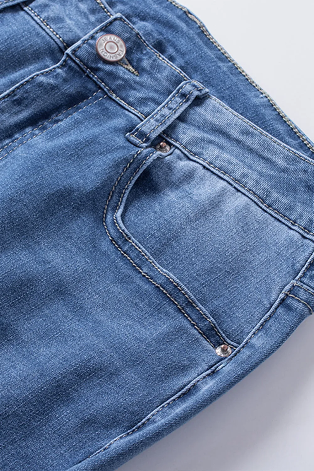 High Waist Distressed Skinny Jeans
