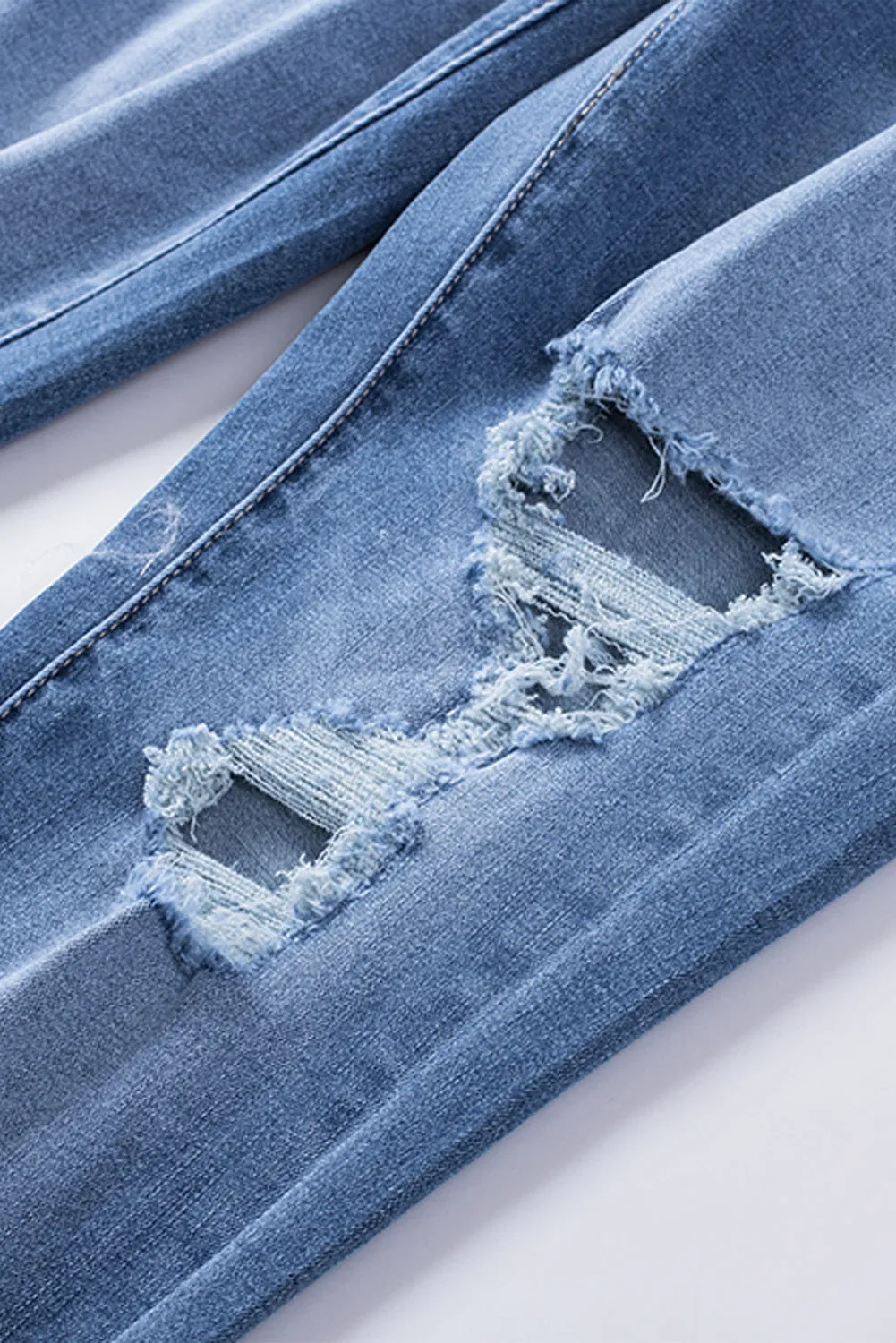 High Waist Distressed Skinny Jeans