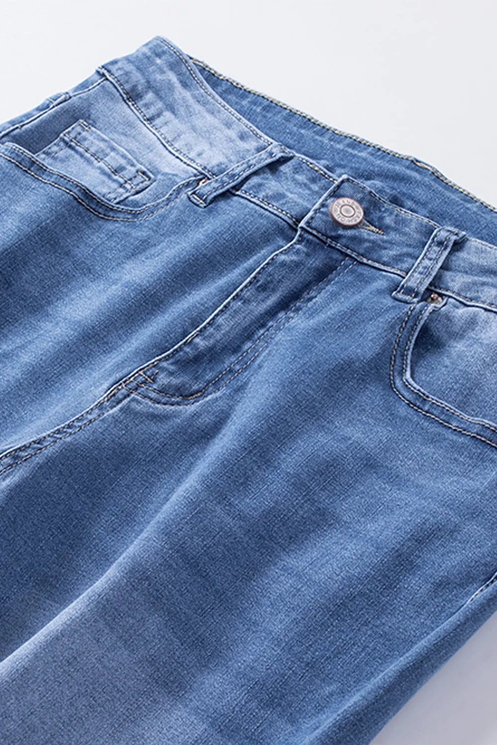 High Waist Distressed Skinny Jeans