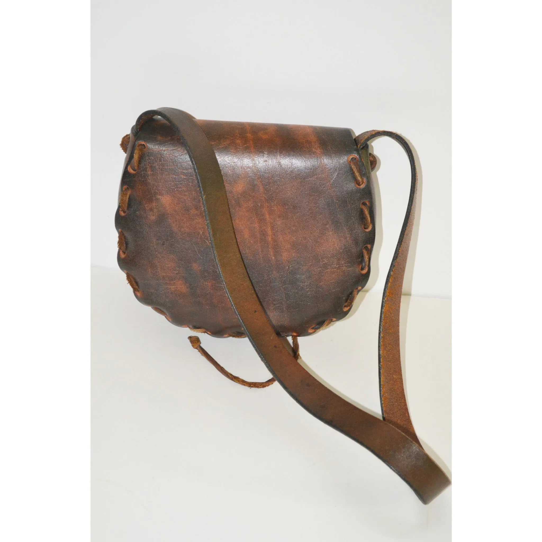 Hippy Tooled Leather Butterfly Purse