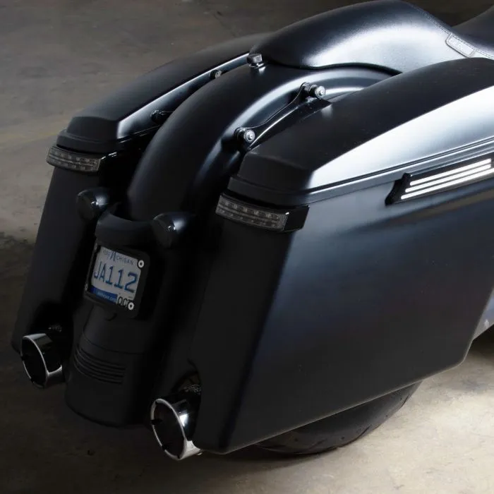 Hogworkz Unpainted 4" Dual Cut Stretched Saddlebags for Harley® Touring '14-'22