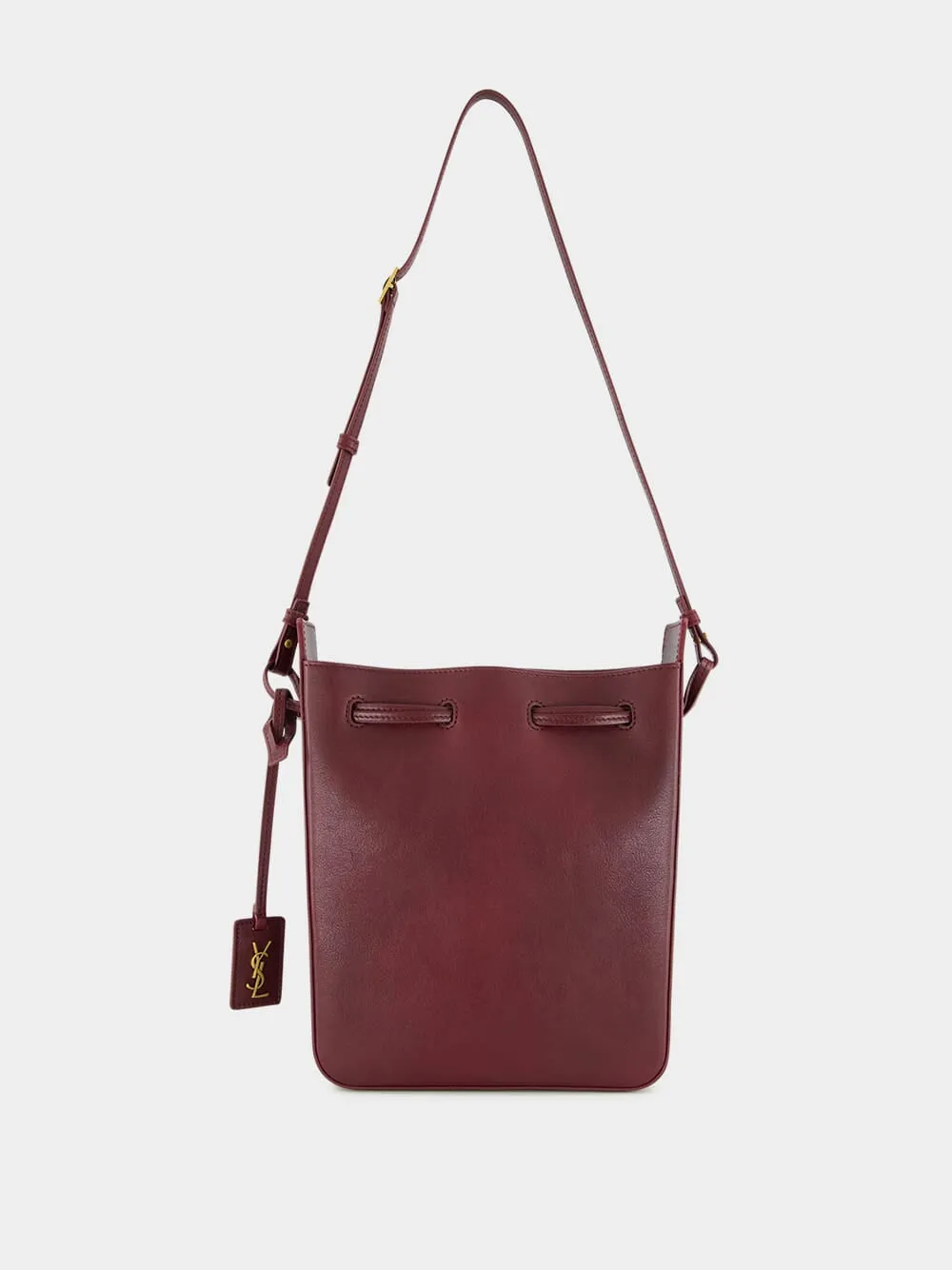 Hot Wine Leather Bucket Bag with Cassandre Charm
