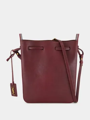 Hot Wine Leather Bucket Bag with Cassandre Charm