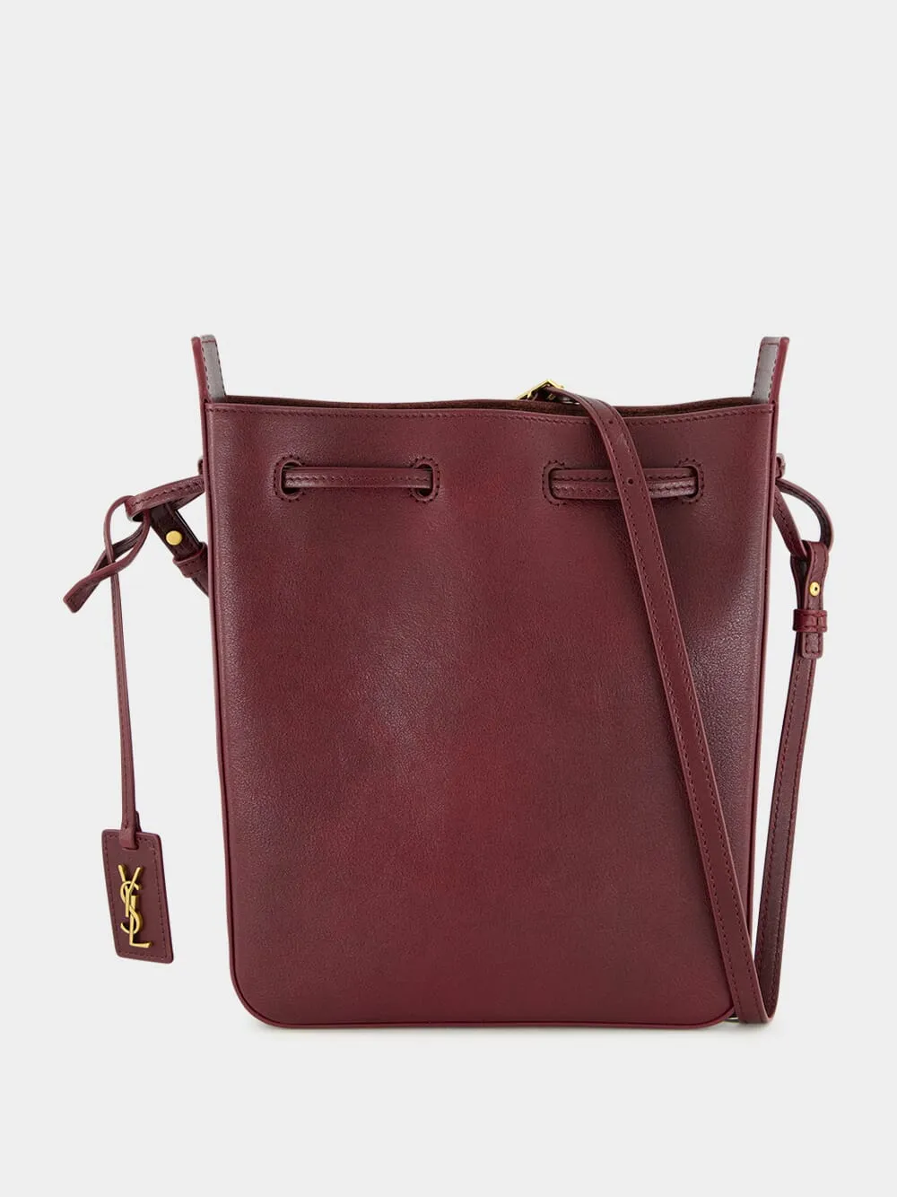 Hot Wine Leather Bucket Bag with Cassandre Charm