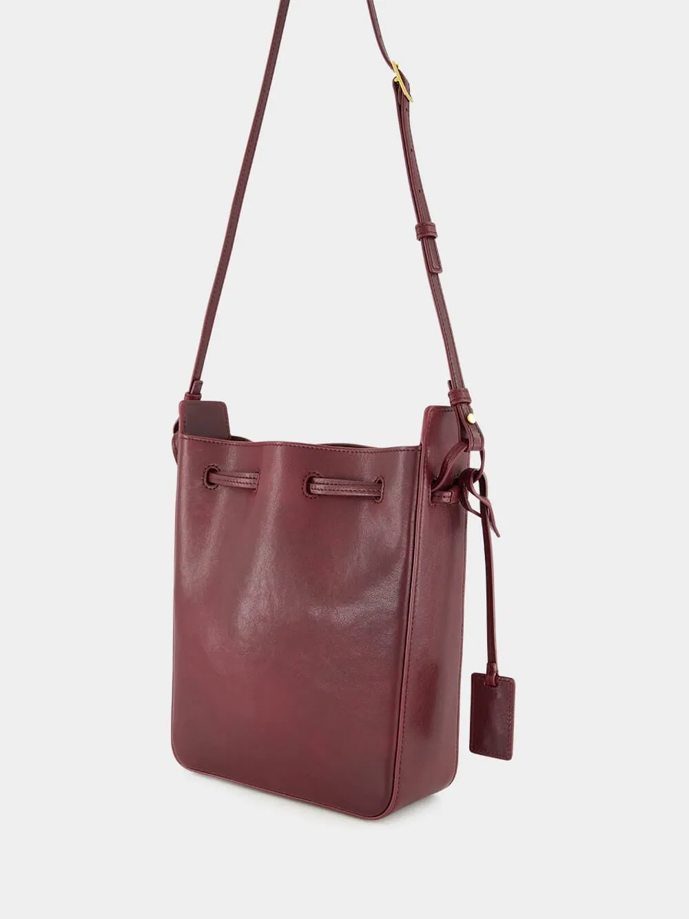 Hot Wine Leather Bucket Bag with Cassandre Charm