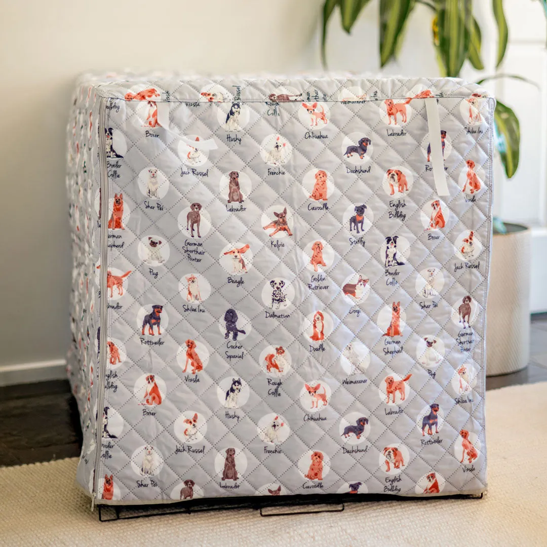 Hounds Quilted Crate Cover