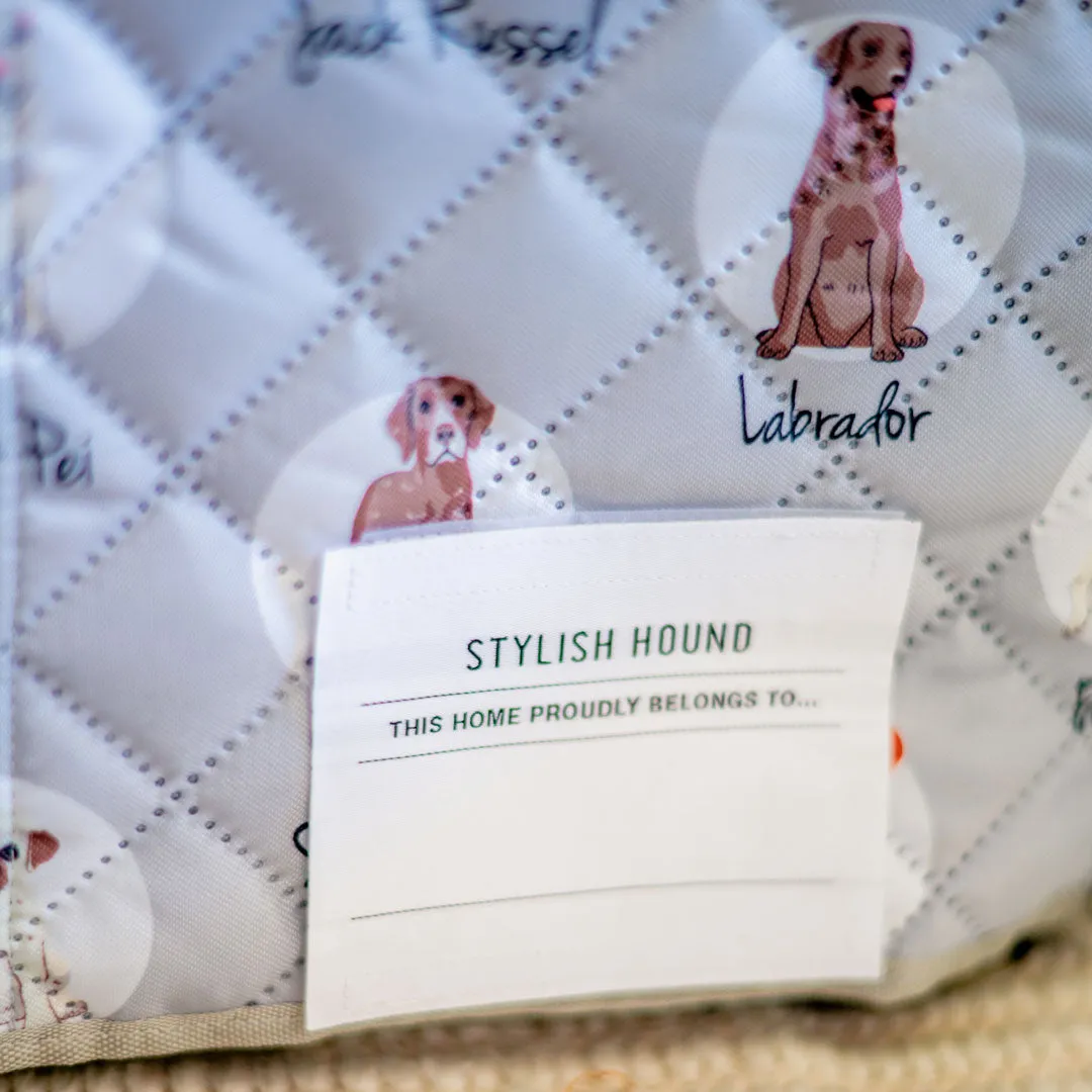 Hounds Quilted Crate Cover