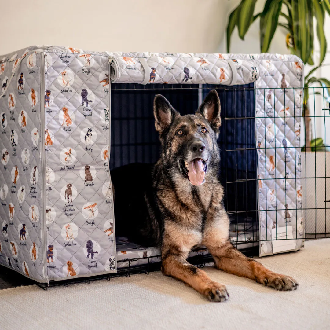 Hounds Quilted Crate Cover
