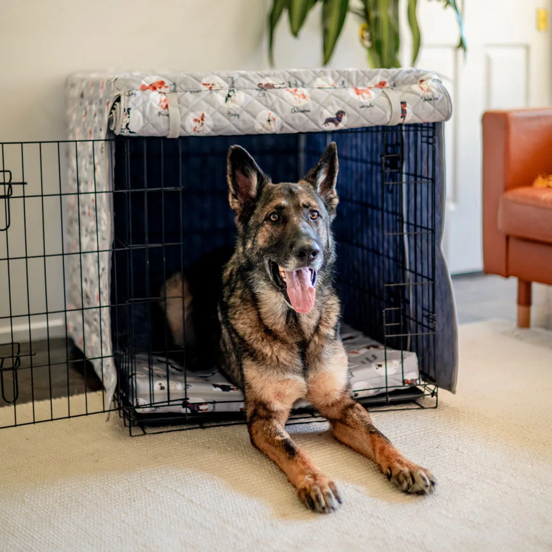 Hounds Quilted Crate Cover