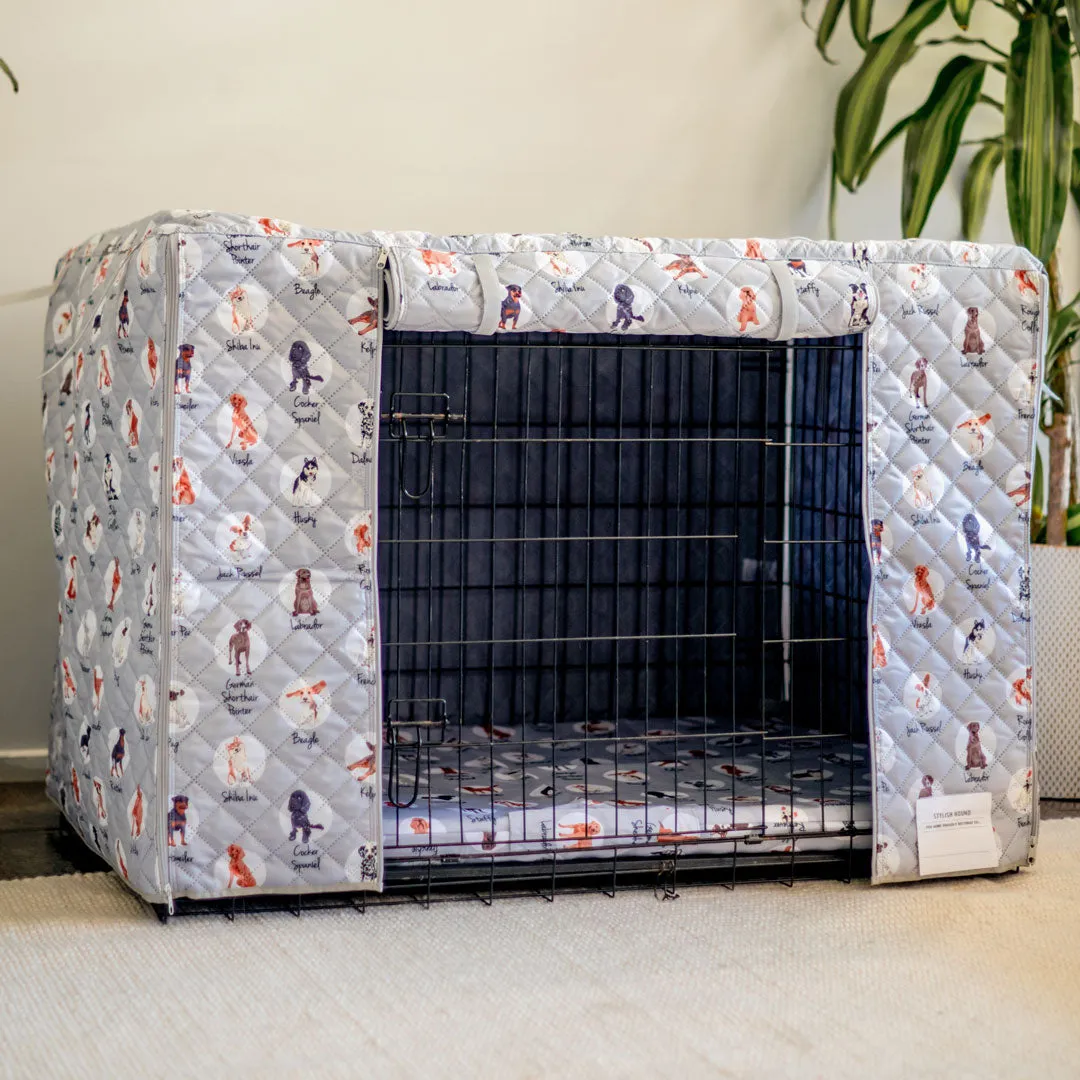 Hounds Quilted Crate Cover