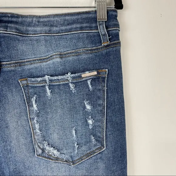 Insane Gene Wide Leg Distressed Flare Raw Hem High Rise Jeans Sz 13/30