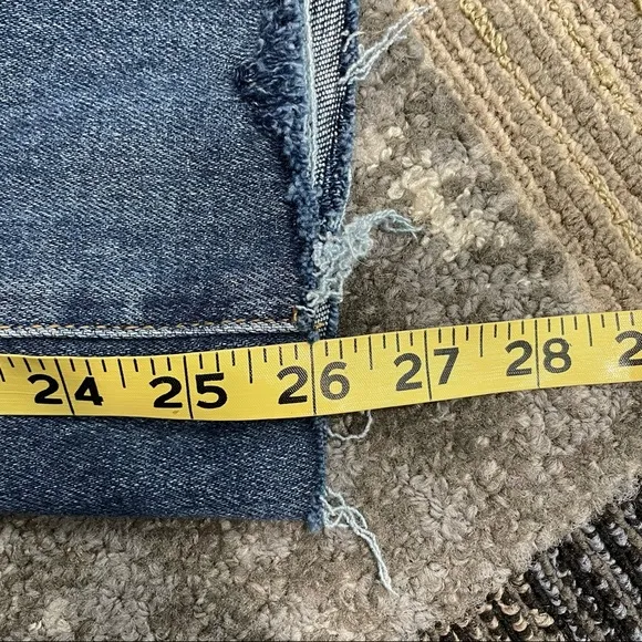 Insane Gene Wide Leg Distressed Flare Raw Hem High Rise Jeans Sz 13/30