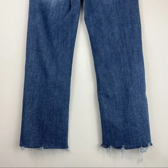 Insane Gene Wide Leg Distressed Flare Raw Hem High Rise Jeans Sz 13/30