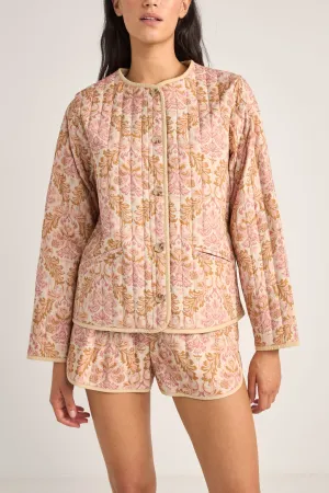 Jane Paisley Quilted Jacket Rose