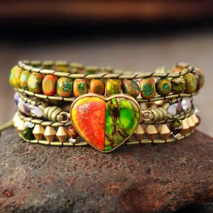 Jasper Rhodonite Love Bracelet