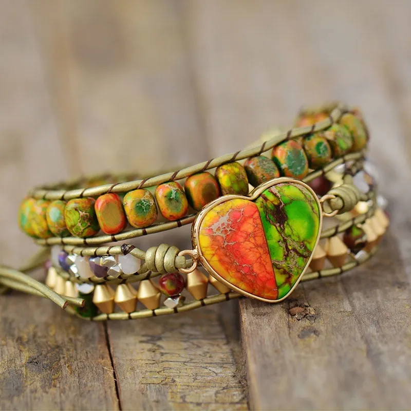 Jasper Rhodonite Love Bracelet