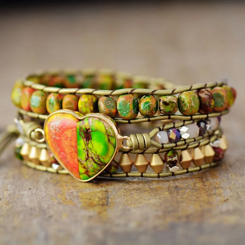 Jasper Rhodonite Love Bracelet