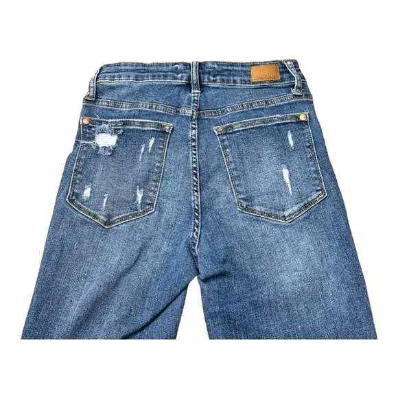 Judy Blue Capri Fit Distressed Blue Denim Jean Stretch JB78100 Women’s Size 27