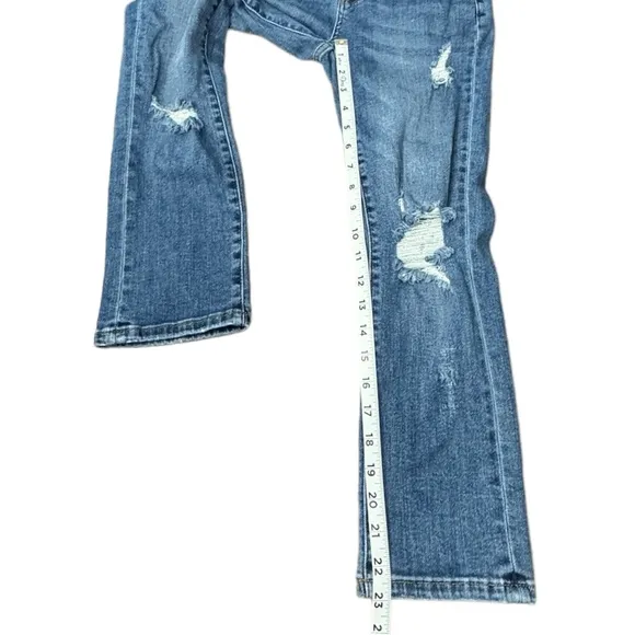 Judy Blue Capri Fit Distressed Blue Denim Jean Stretch JB78100 Women’s Size 27