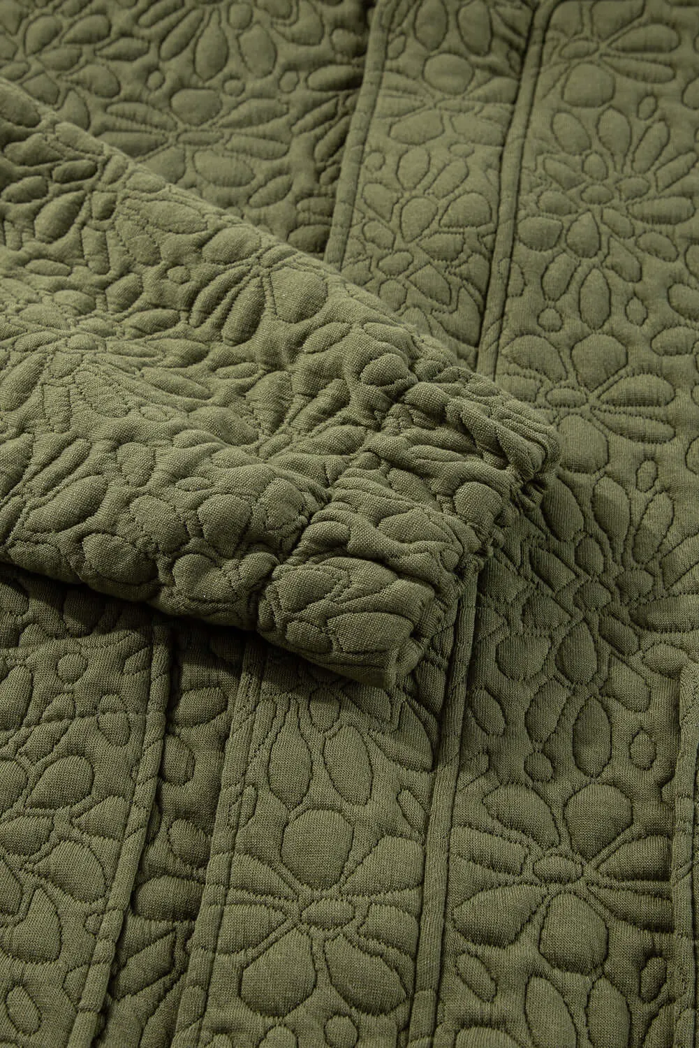 Jungle Green Floral Quilted Jacket
