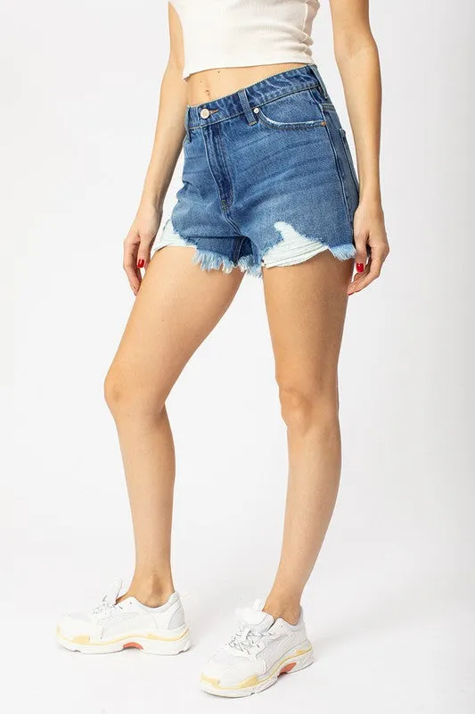 KanCan Medium Wash Distressed Shorts