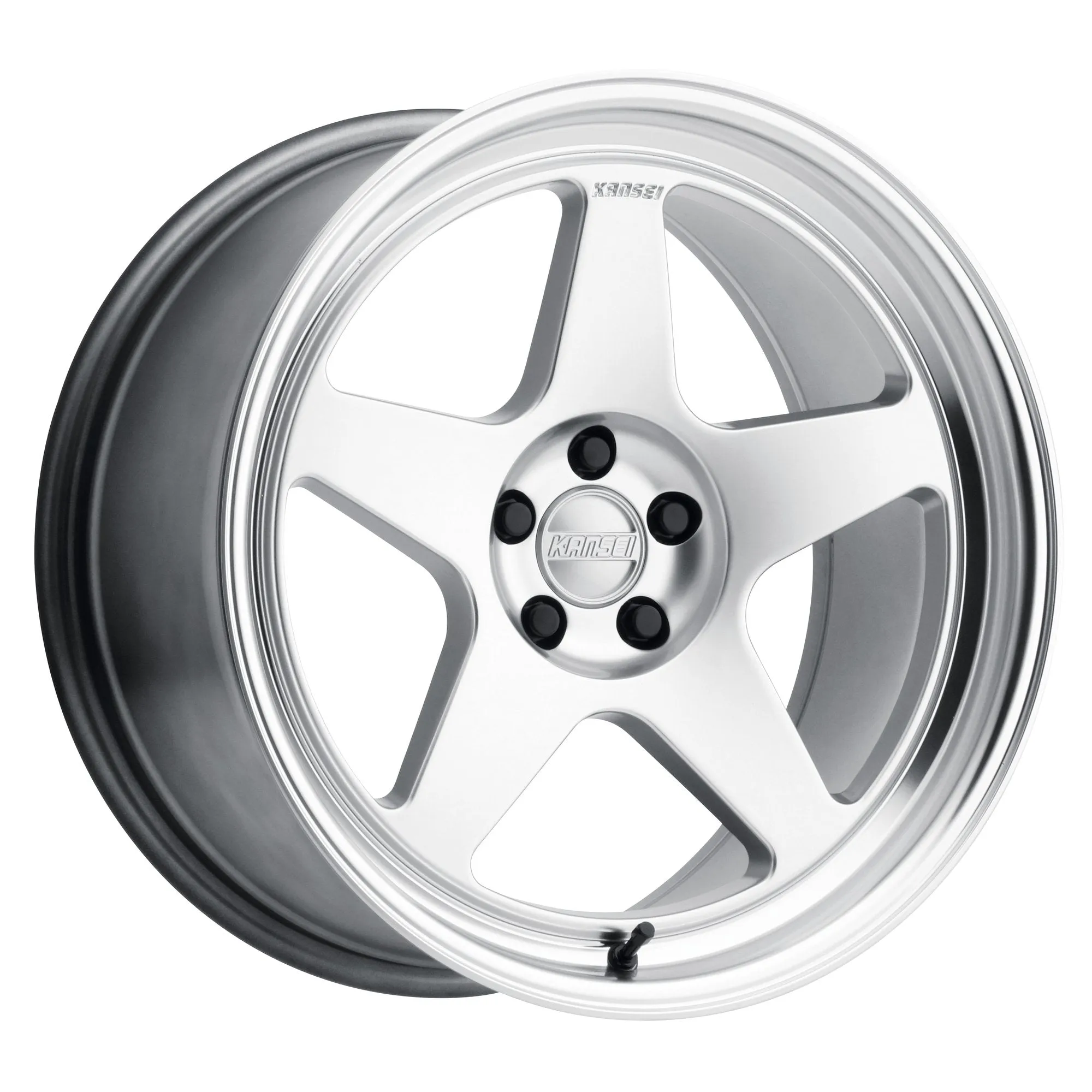 Kansei Wheels K12H KNP 18x9.5 5X100 HYPER SILVER MACHINED LIP  22mm offset