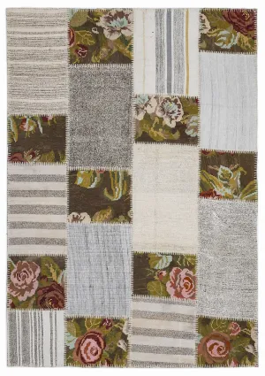 Karabakh Kilim Patchwork Unique Rug 5'3'' x 7'7'' ft 160 x 230 cm