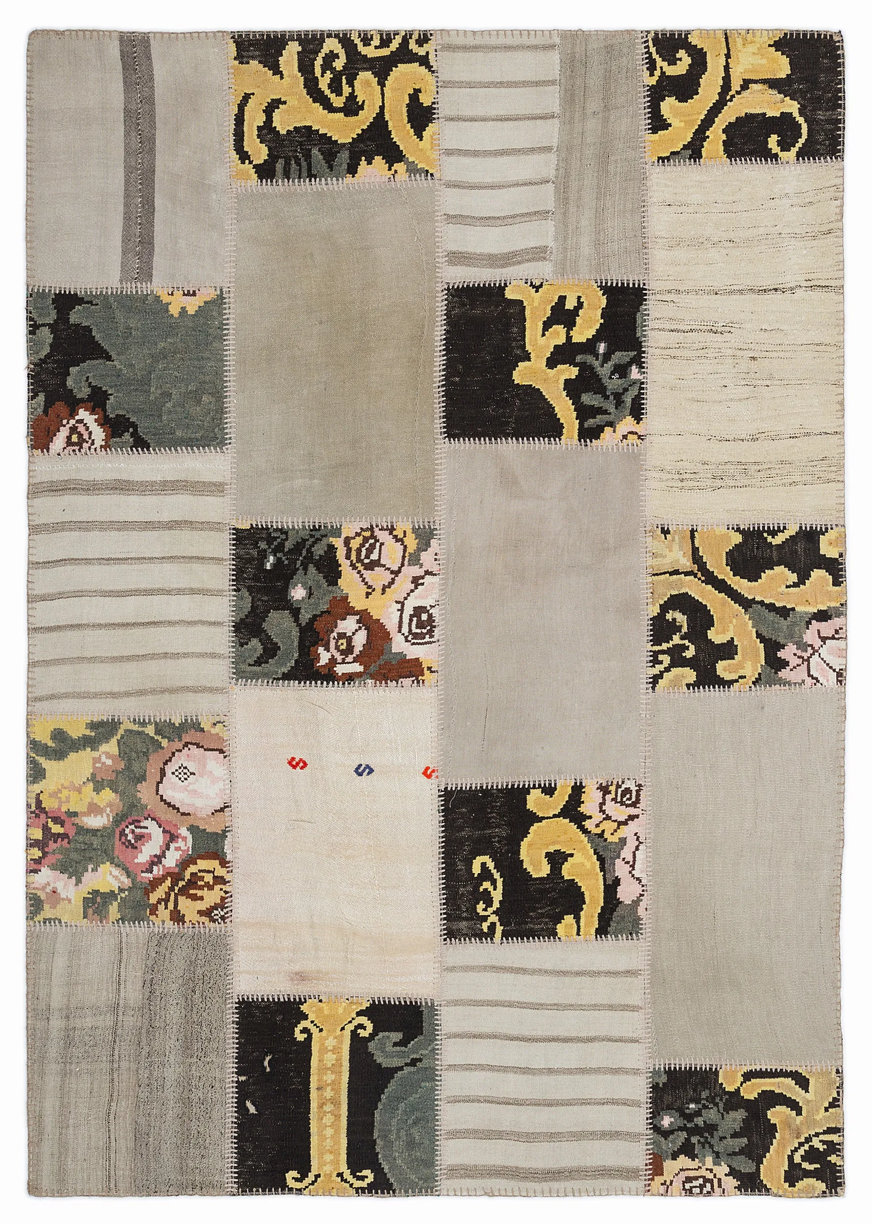 Karabakh Kilim Patchwork Unique Rug 5'3'' x 7'7'' ft 160 x 230 cm