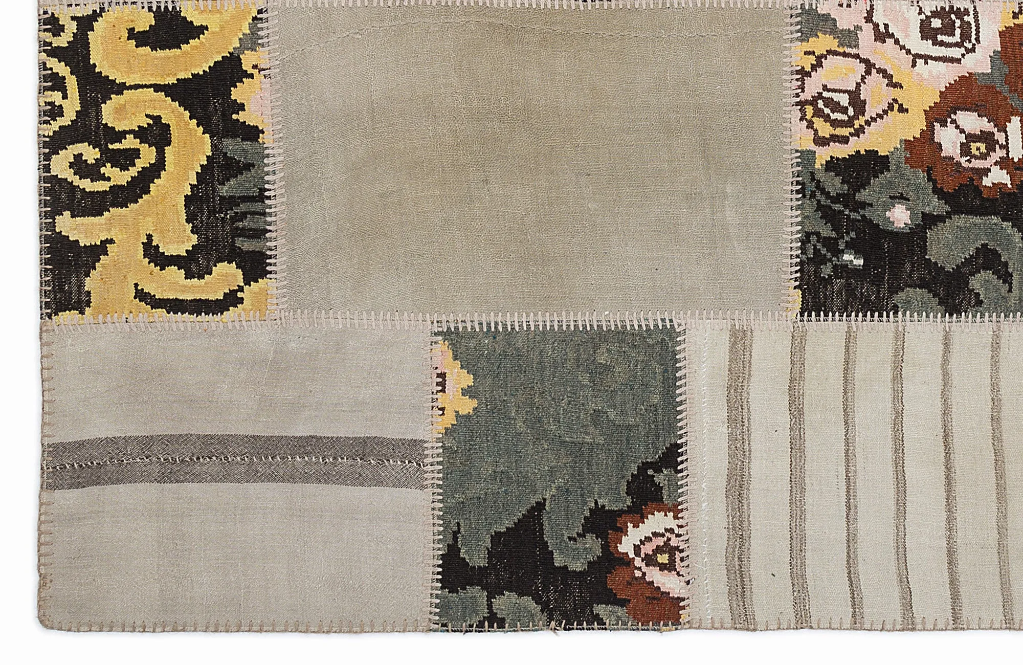 Karabakh Kilim Patchwork Unique Rug 5'3'' x 7'7'' ft 160 x 230 cm