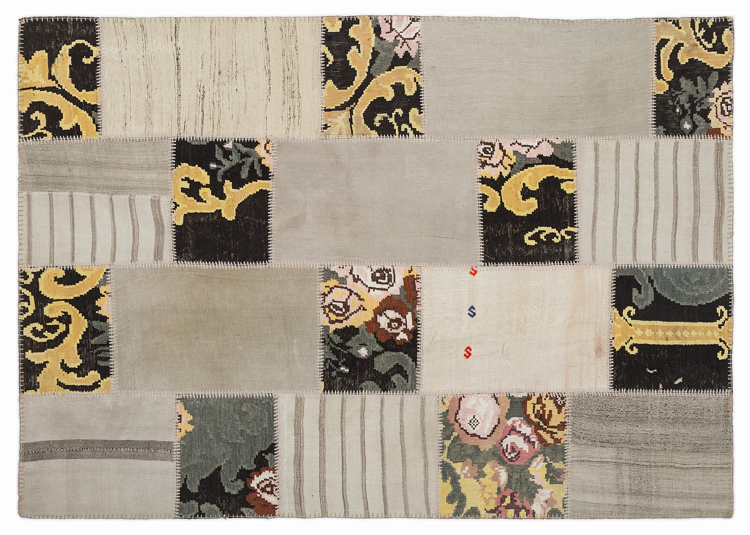 Karabakh Kilim Patchwork Unique Rug 5'3'' x 7'7'' ft 160 x 230 cm