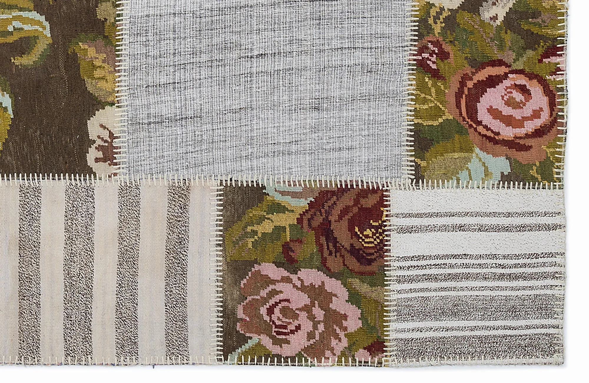 Karabakh Kilim Patchwork Unique Rug 5'3'' x 7'7'' ft 160 x 230 cm