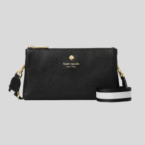 KATE SPADE Emma Pebbled Leather Mini Crossbody Bag Black RB-KK257