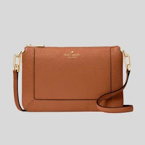 KATE SPADE Lena Double Compartment Crossbody Bag Warm Gingerbread RB-KH430