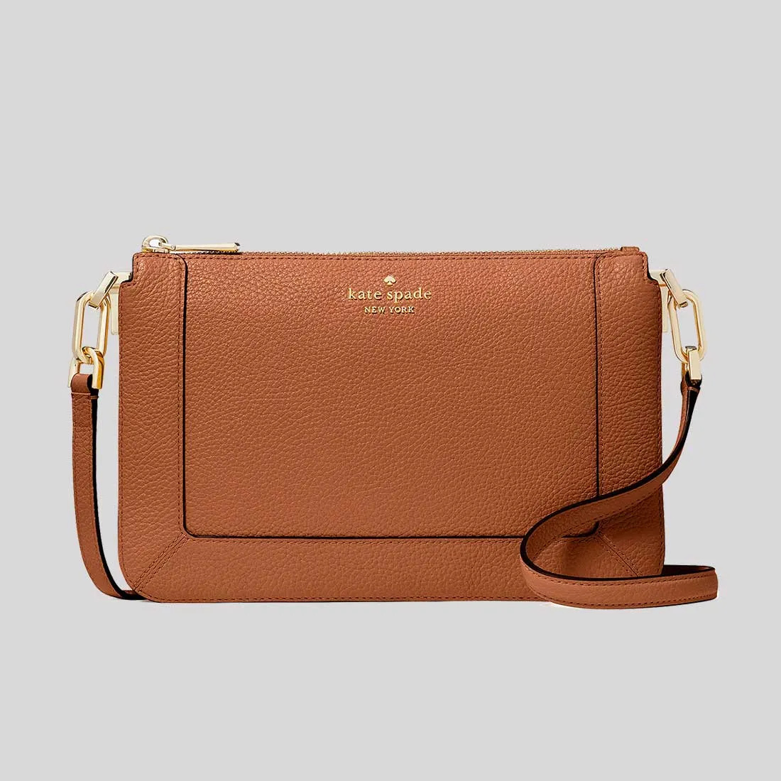 KATE SPADE Lena Double Compartment Crossbody Bag Warm Gingerbread RB-KH430