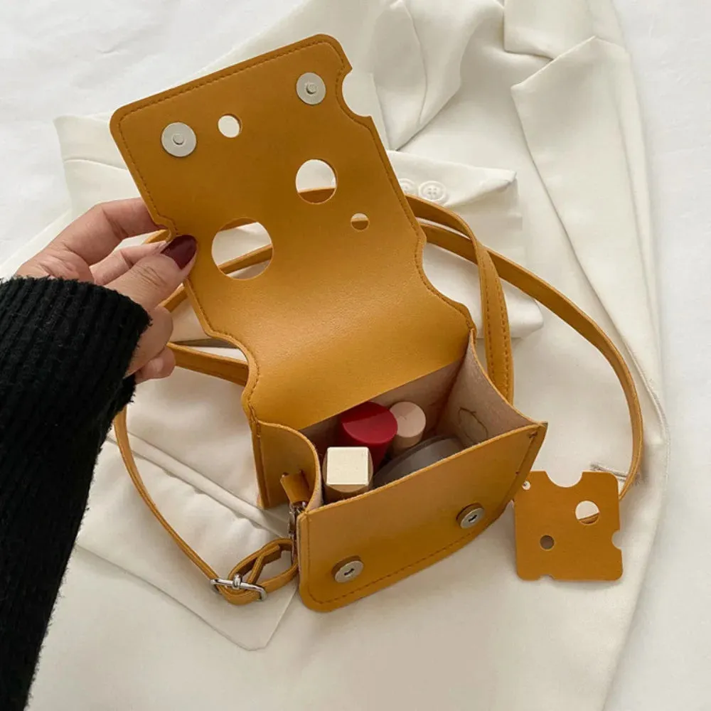 Kawaii Cheese Bag Collection 🧀✨ | Adorable Mini PU Leather Crossbody Purses for Earphones & Lipstick 🎀💖