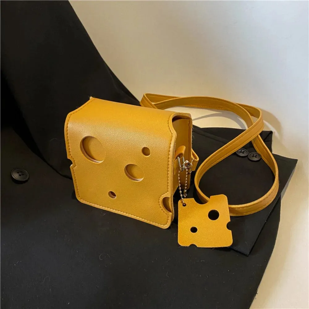 Kawaii Cheese Bag Collection 🧀✨ | Adorable Mini PU Leather Crossbody Purses for Earphones & Lipstick 🎀💖