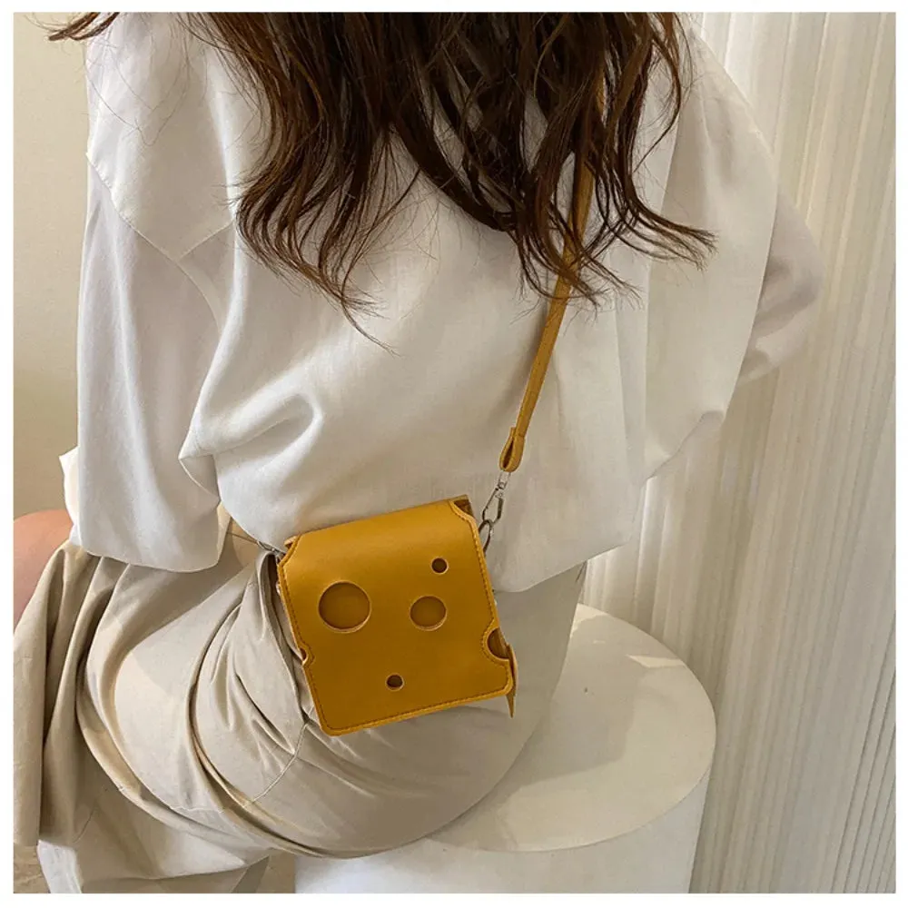 Kawaii Cheese Bag Collection 🧀✨ | Adorable Mini PU Leather Crossbody Purses for Earphones & Lipstick 🎀💖