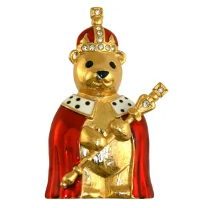 King Teddy Bear Brooch