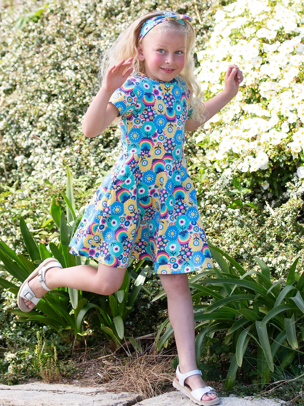 Kite  Skater Dress- Organic Skater Patchwork Planet Dress- Children's Clothing