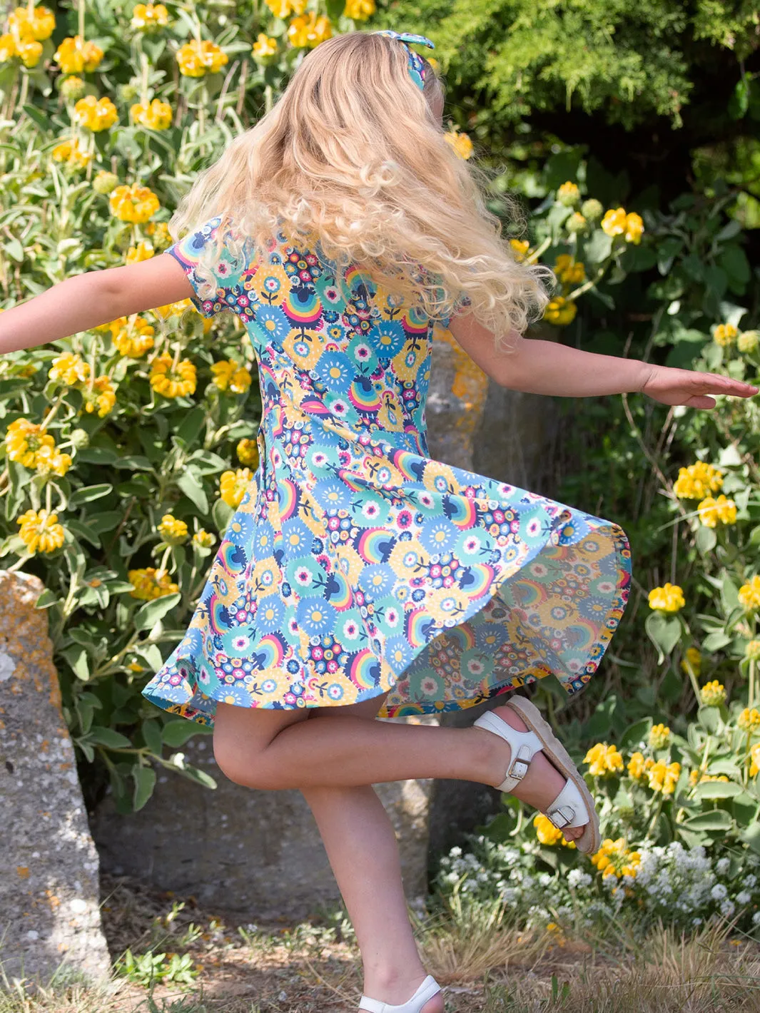 Kite  Skater Dress- Organic Skater Patchwork Planet Dress- Children's Clothing