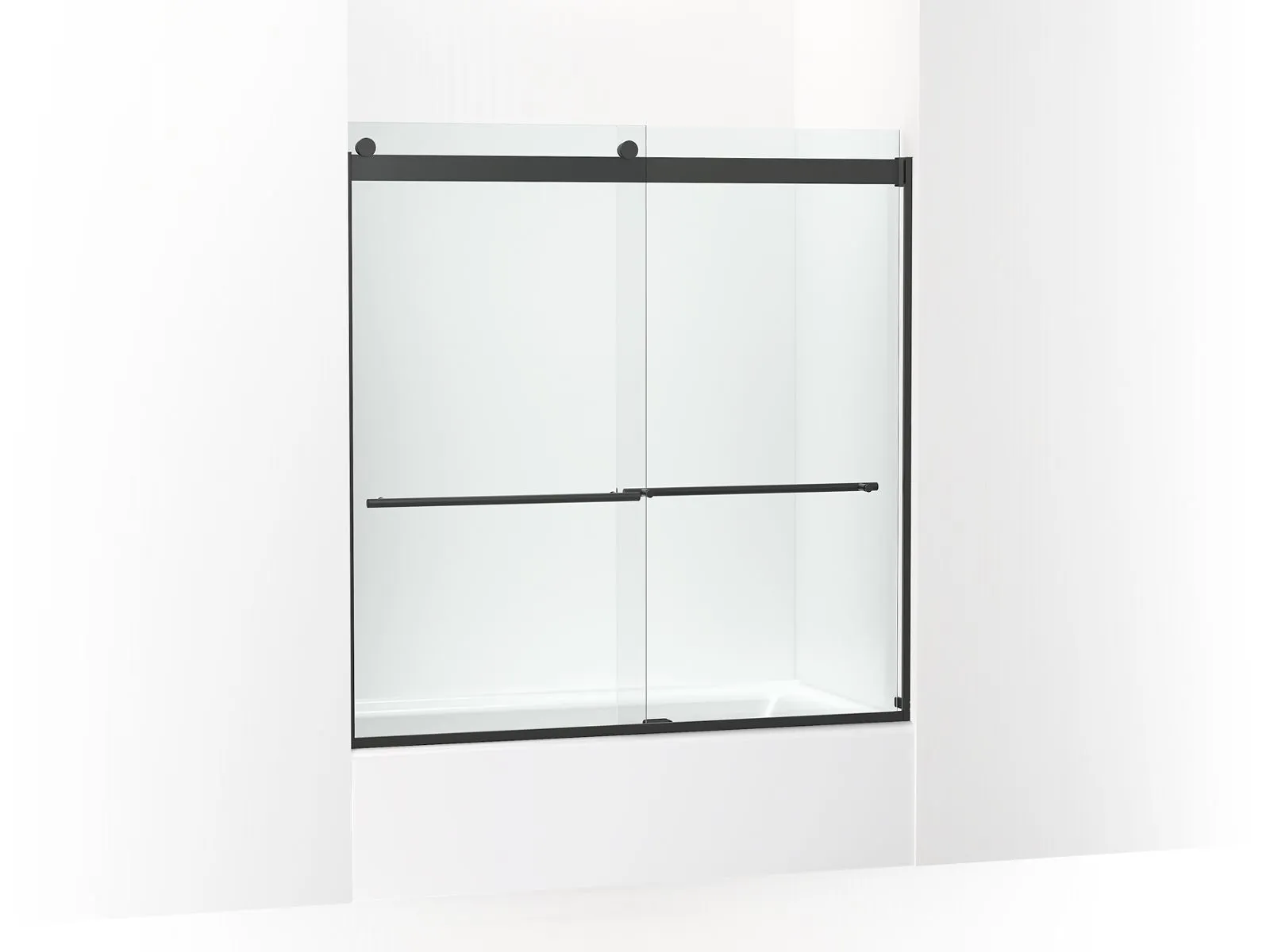 KOHLER K-702420-L Levity Plus Frameless sliding bath door, 61-9/16" H x 56-5/8 - 59-5/8" W, with 5/16"-thick Crystal Clear glass