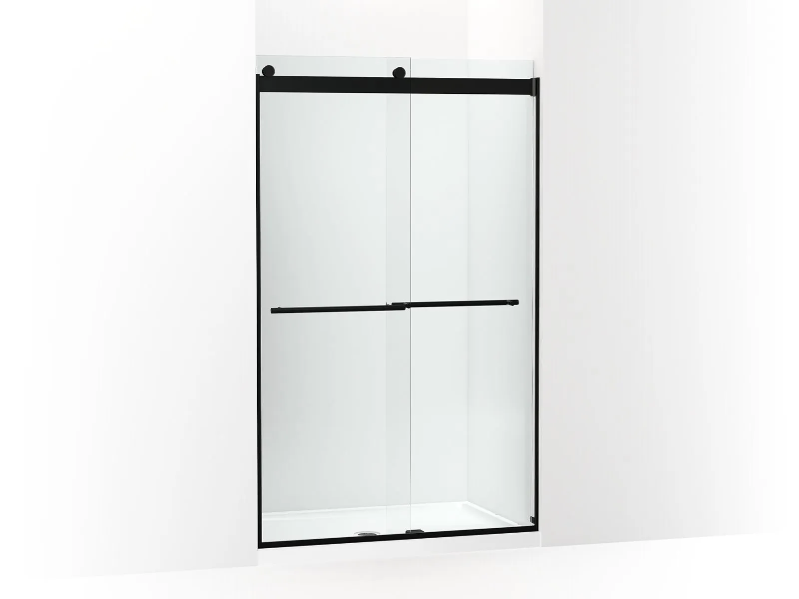 KOHLER K-702422-L Levity Plus Frameless sliding shower door, 77-9/16" H x 44-5/8 - 47-5/8" W, with 5/16"-thick Crystal Clear glass