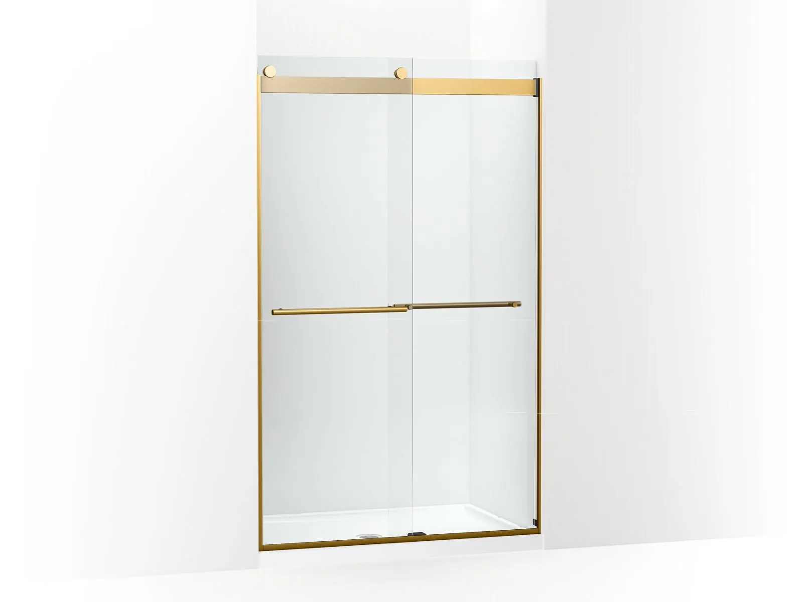KOHLER K-702422-L Levity Plus Frameless sliding shower door, 77-9/16" H x 44-5/8 - 47-5/8" W, with 5/16"-thick Crystal Clear glass