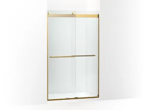 KOHLER K-702422-L Levity Plus Frameless sliding shower door, 77-9/16" H x 44-5/8 - 47-5/8" W, with 5/16"-thick Crystal Clear glass