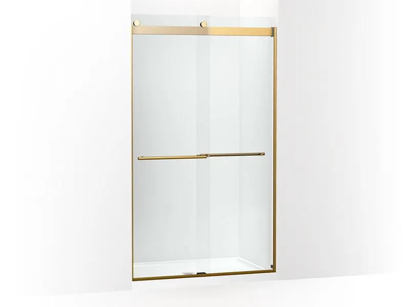 KOHLER K-702428-L Levity Plus Frameless sliding shower door, 81-5/8" H x 44-5/8 - 47-5/8" W, with 3/8"-thick Crystal Clear glass