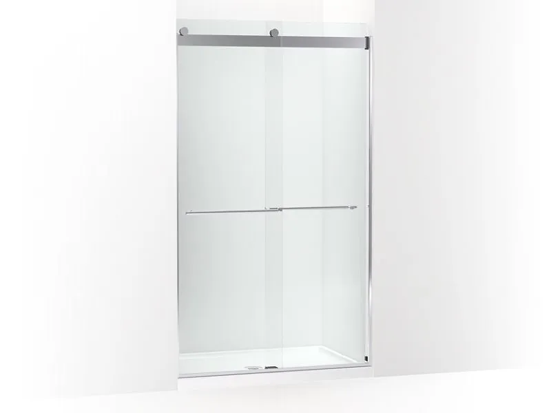 KOHLER K-702428-L Levity Plus Frameless sliding shower door, 81-5/8" H x 44-5/8 - 47-5/8" W, with 3/8"-thick Crystal Clear glass