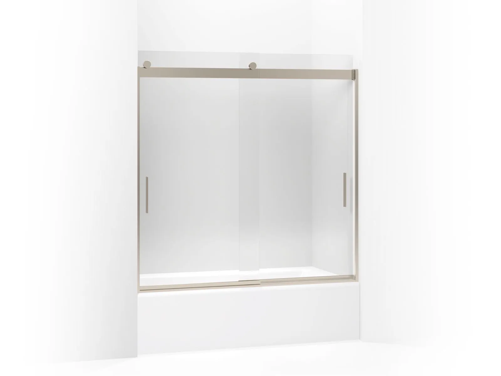 KOHLER K-706002-L Levity Sliding bath door, 59-3/4" H x 56-5/8 - 59-5/8" W, with 1/4" thick Crystal Clear glass