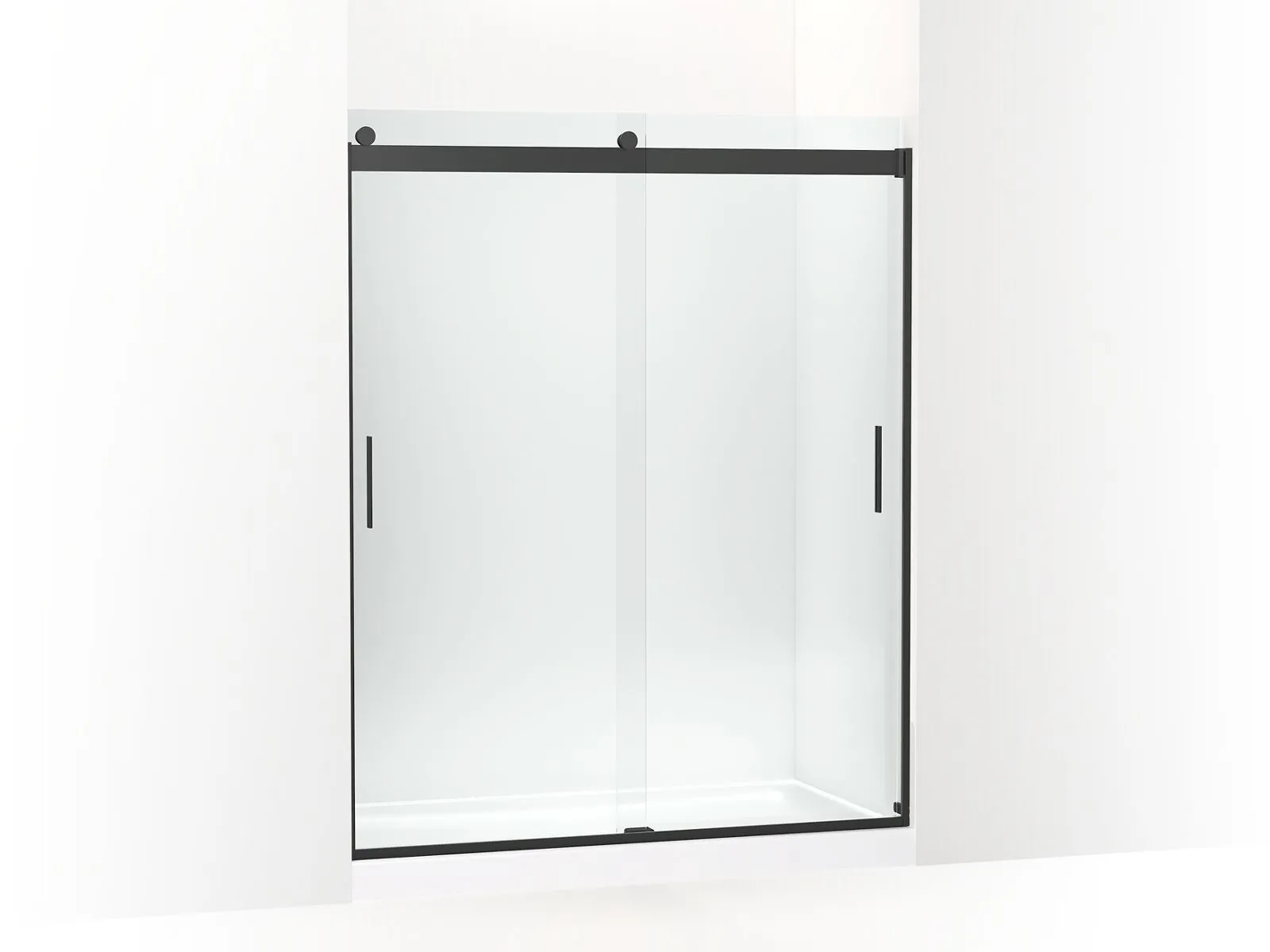 KOHLER K-706009-L Levity Sliding shower door, 74" H x 56-5/8 - 59-5/8" W, with 1/4" thick Crystal Clear glass