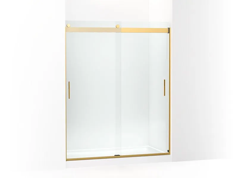 KOHLER K-706012-L Levity Sliding shower door, 74" H x 56-5/8 - 59-5/8" W, with 3/8" thick Crystal Clear glass