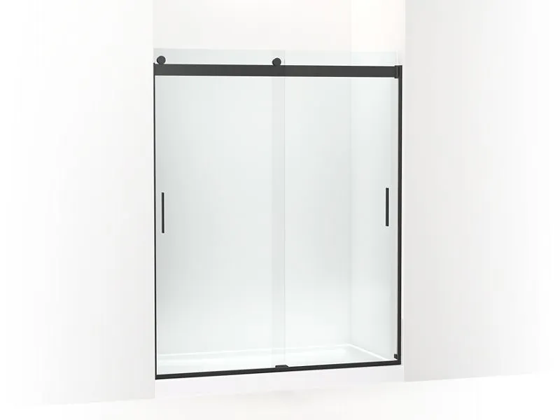 KOHLER K-706012-L Levity Sliding shower door, 74" H x 56-5/8 - 59-5/8" W, with 3/8" thick Crystal Clear glass